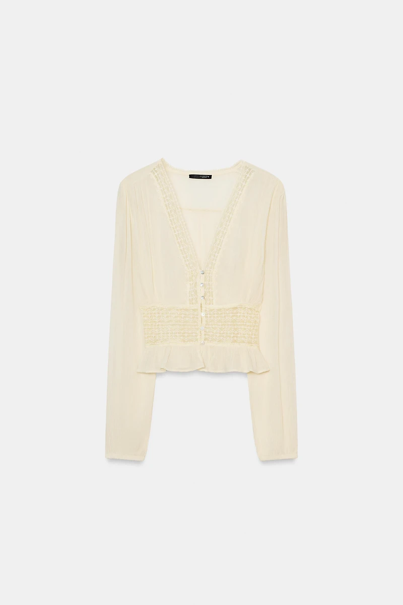 CHEMISE GAZE AVEC DENTELLE