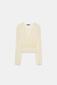 CHEMISE GAZE AVEC DENTELLE