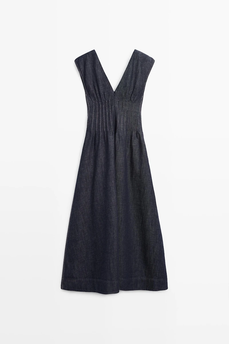 Denim midi dress