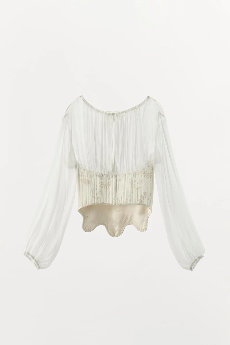 COMBINATION JACQUARD CORSET BLOUSE