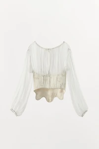 COMBINATION JACQUARD CORSET BLOUSE