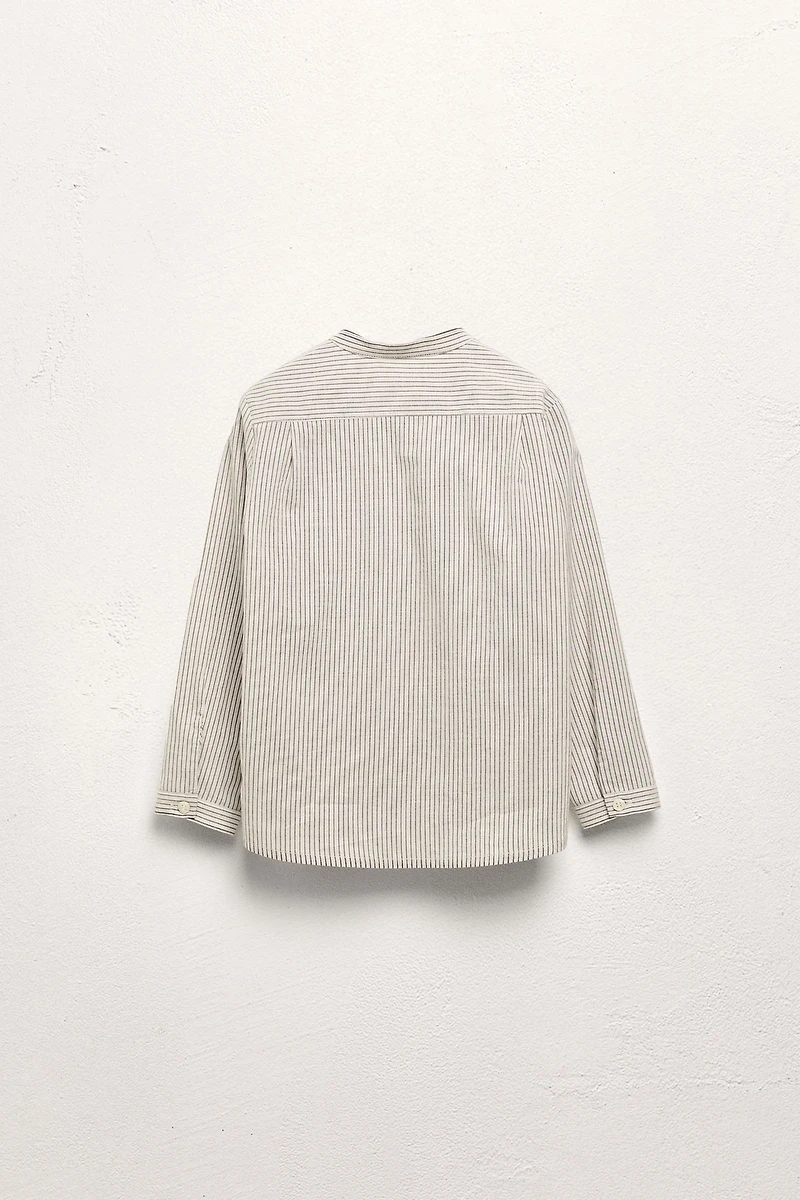 2-5 YEARS / STRIPED MANDARIN COLLAR SHIRT LIMITED EDITION