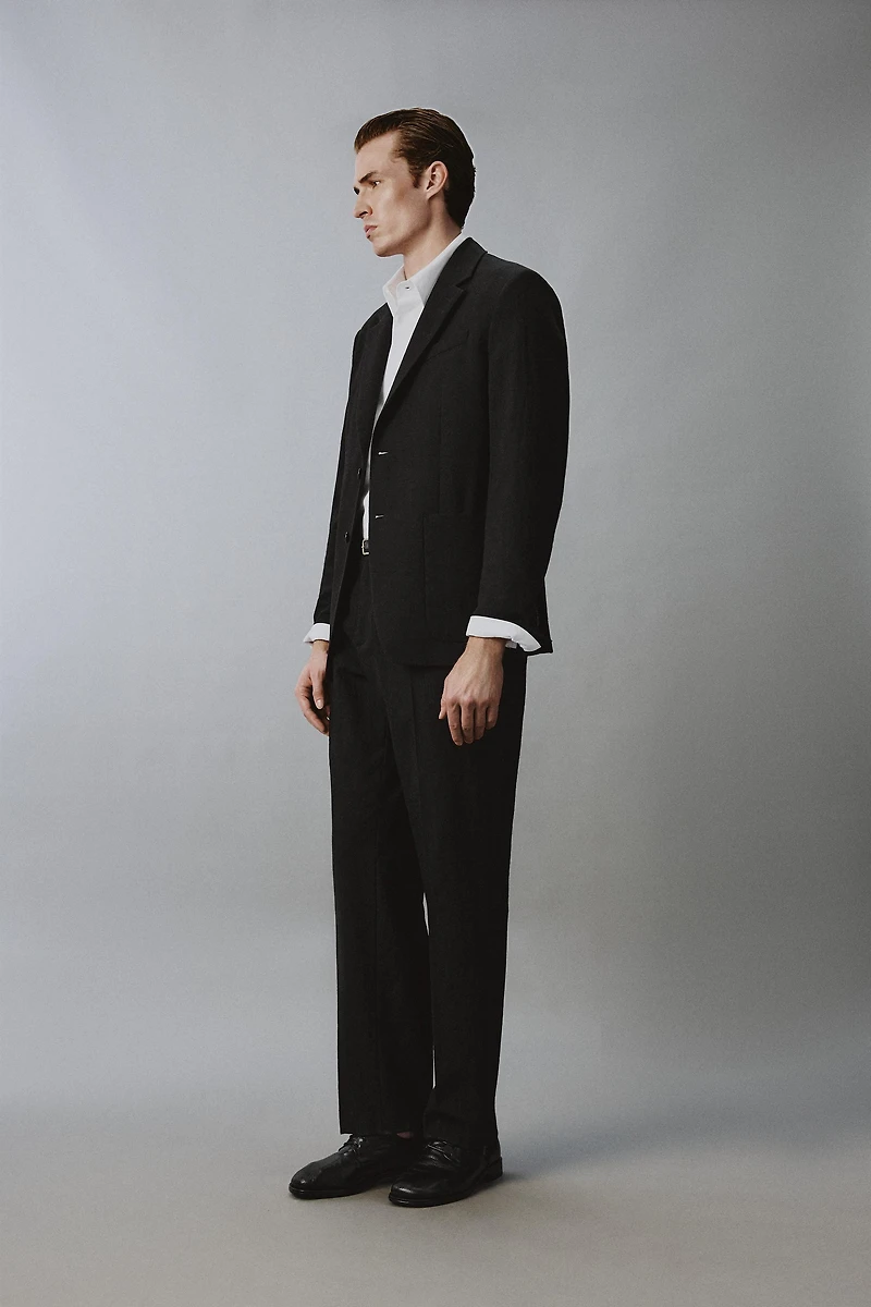 PANTALON DE COSTUME STRUCTURÉ 100% LAINE