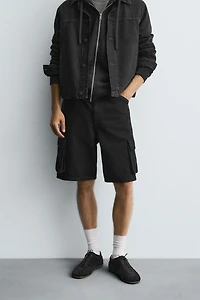 CARGO DENIM SHORTS