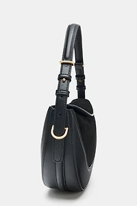 CROSSBODY BAG WITH LEATHER FLAP DETAIL