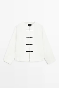 100% linen flowing shirt with button detail