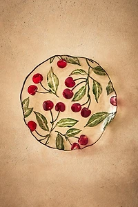 ASSIETTE À DESSERT VERRE RECYCLABLE CERISES