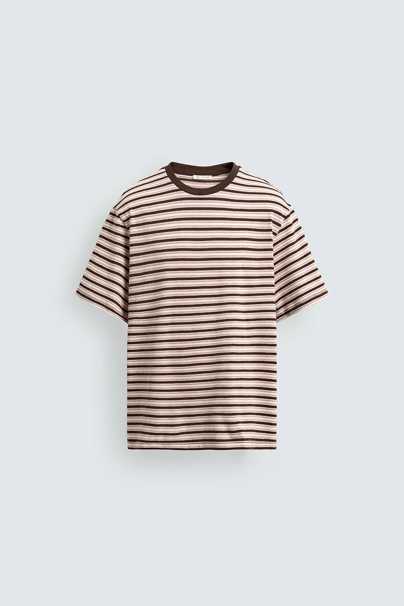 CONTRAST STRIPE JACQUARD T-SHIRT