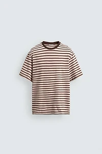 CONTRAST STRIPE JACQUARD T-SHIRT