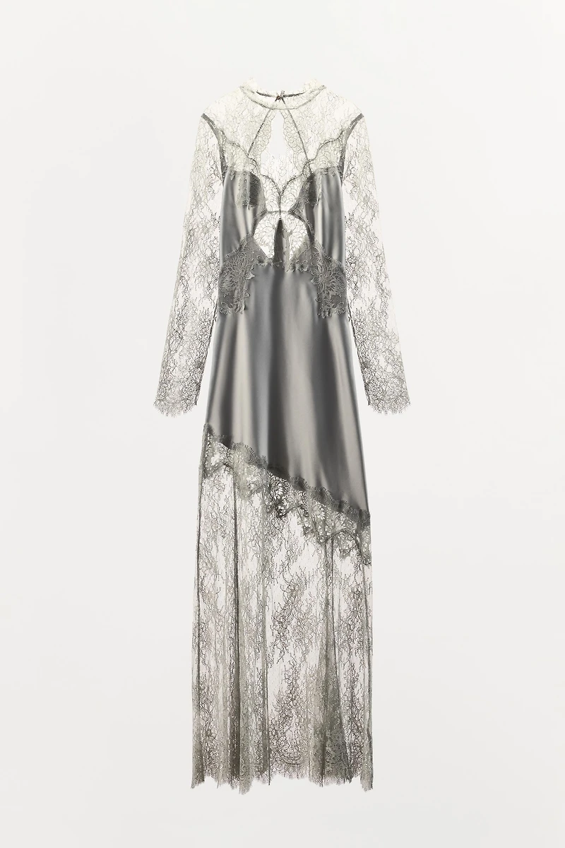 ZW COLLECTION SATIN EFFECT LACE DRESS