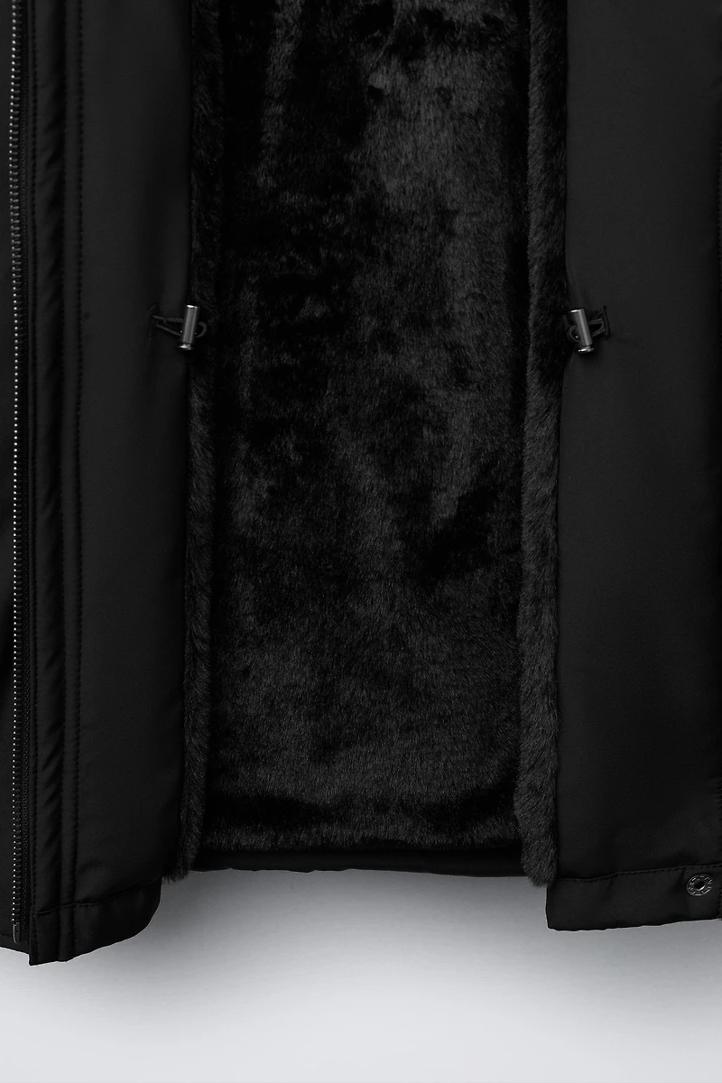 FAUX FUR HOODED PARKA