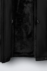 FAUX FUR HOODED PARKA