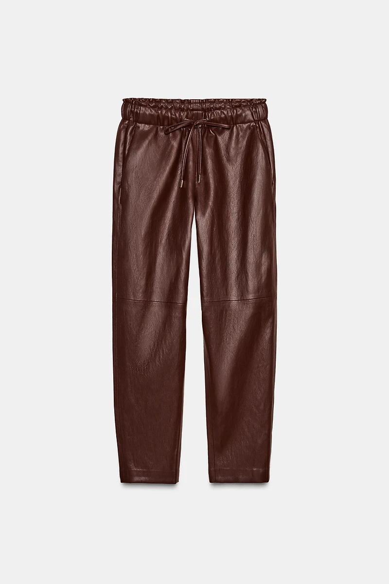 PANTALON MATIÈRE SYNTHÈTIQUE AVEC TAILLE ÉLASTIQUE