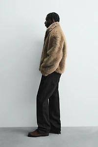 SHORT FAUX FUR COAT