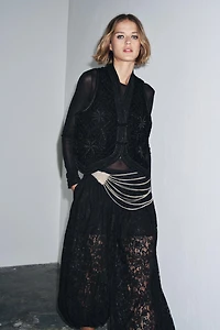 ZW COLLECTION LIMITED EDITION EMBROIDERED VELVET VEST