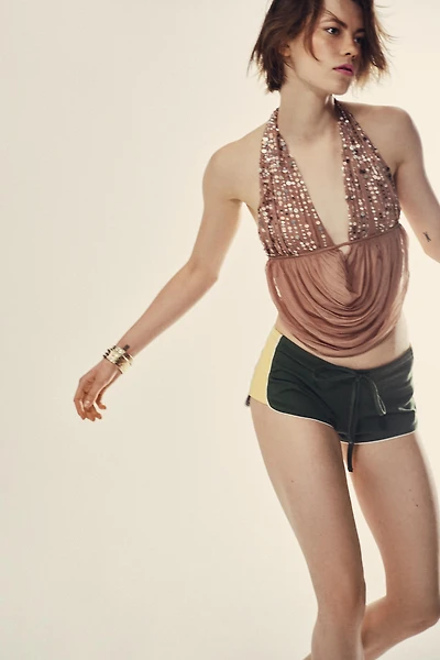 TOP HALTER PAILLETTES