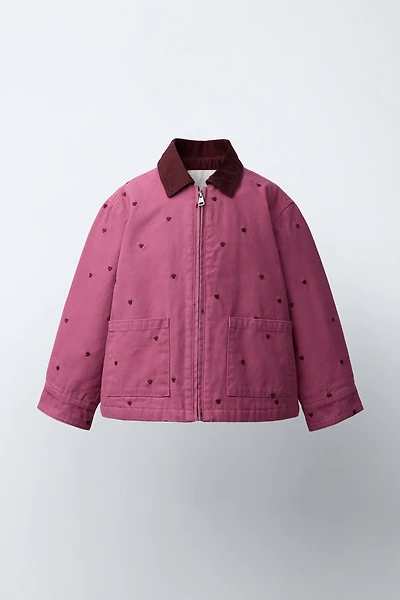 EMBROIDERED HEART CANVAS JACKET
