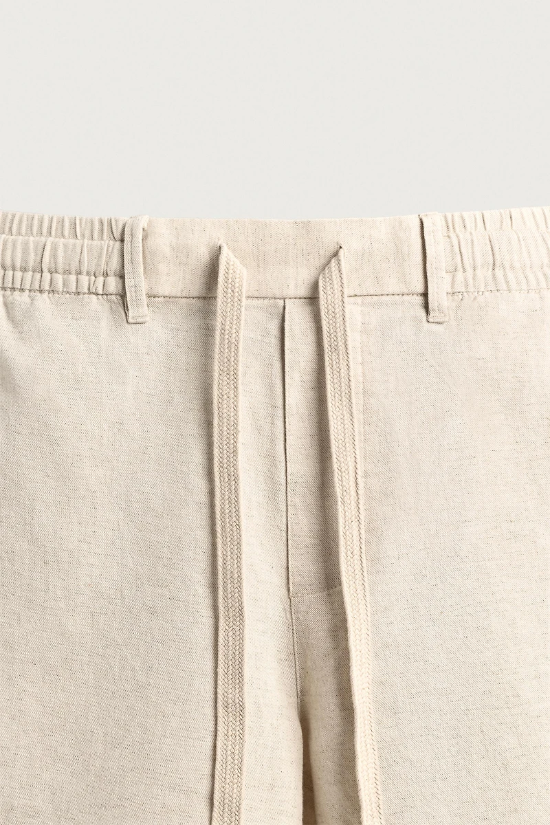 SHORT RELAXED FIT EN COTON ET LIN