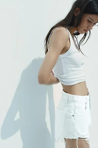 SHORT EN DENIM TRF COURBÉ TAILLE HAUTE