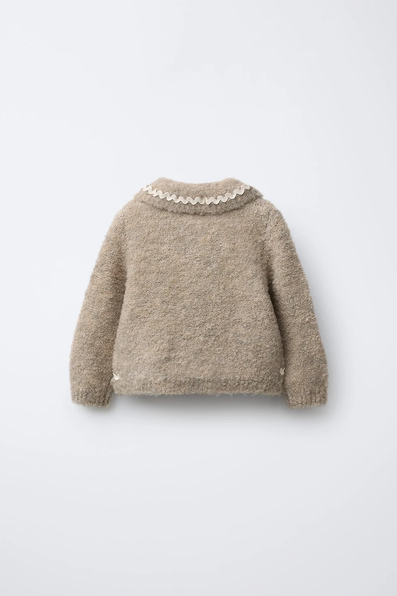 RUFFLE KNIT CARDIGAN