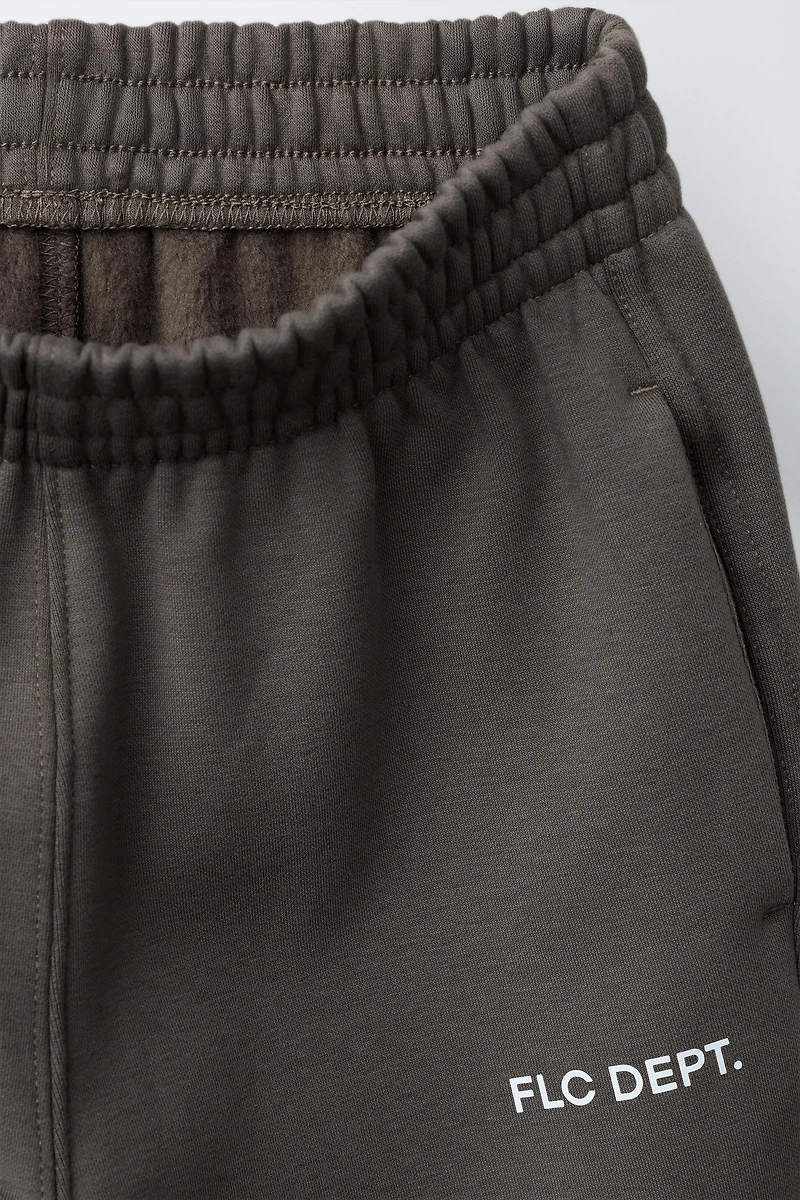 TEXT PRINT BALLOON PLUSH PANTS