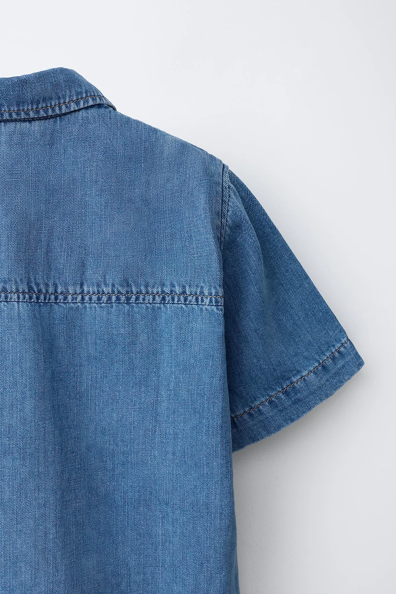 CHEMISE EN DENIM AVEC COTON ET LIN