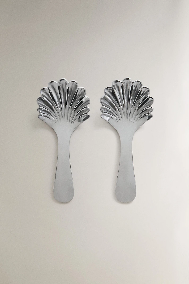 SHELL-SHAPED STEEL DESSERT SPOON SET