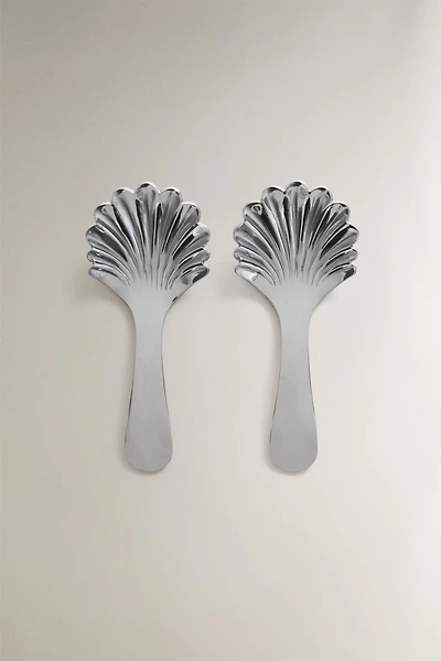 SHELL-SHAPED STEEL DESSERT SPOON SET