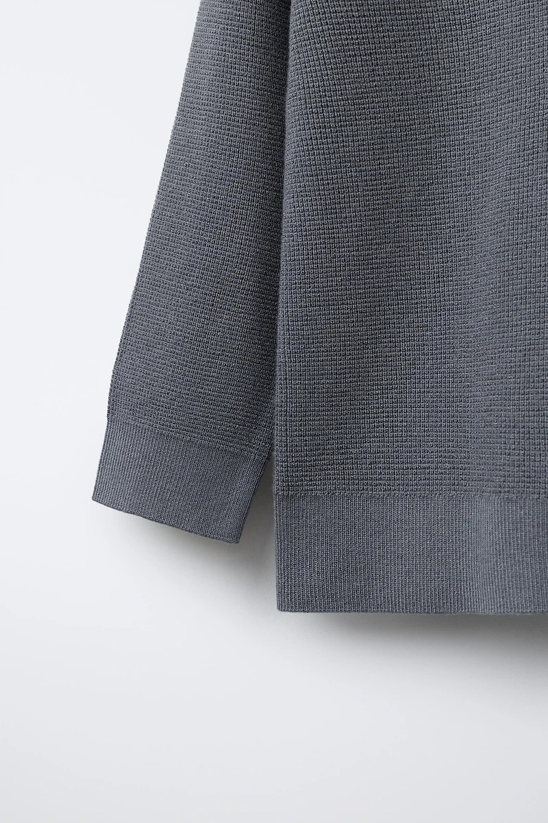 WAFFLE KNIT SWEATER