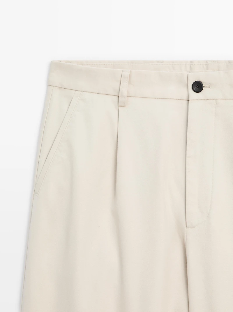 100% cotton relaxed fit trousers