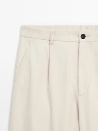 100% cotton relaxed fit trousers