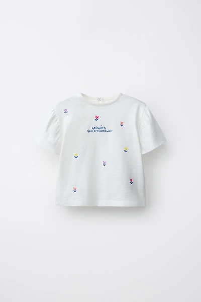 EMBROIDERED FLORAL T-SHIRT