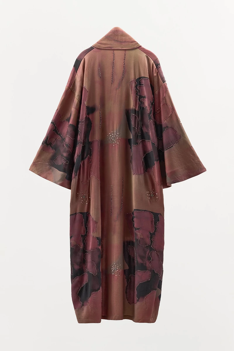 LIMITED EDITION BEADED PRINT KIMONO
