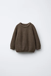 CHUNKY KNIT SWEATER WITH ELBOW PATCHES