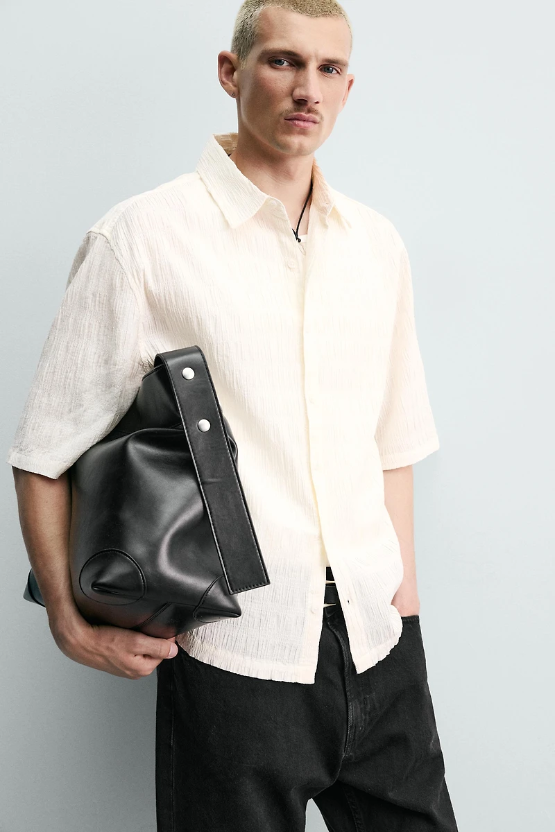 WRINKLED EFFECT RELAXED FIT SHIRT