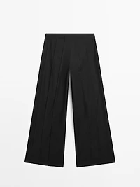 Wide-leg trousers with seam details