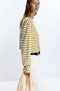 T-SHIRT EN COTON FLAMÉ RAYÉ