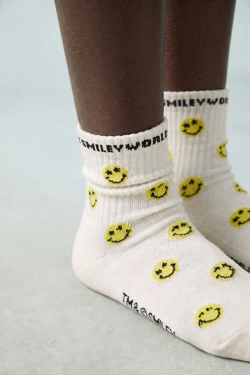 SMILEYWORLD® CHECKERBOARD ANKLE SOCKS TWO-PACK