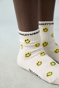 SMILEYWORLD® CHECKERBOARD ANKLE SOCKS TWO-PACK