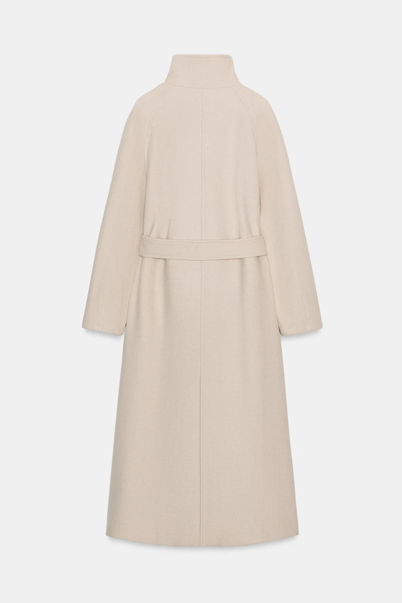 LONG WOOL COAT WITH HIGH NECK
