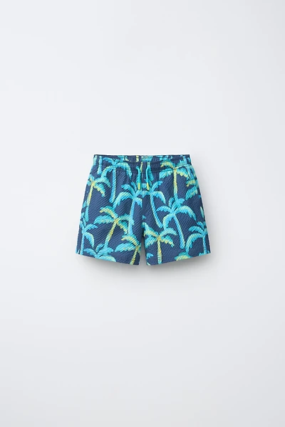 6-14 YEARS/ PALM TREE SWIM SHORTS