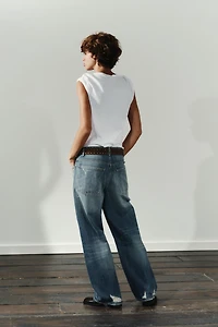 TRF MID-RISE BAGGY BALLOON JEANS