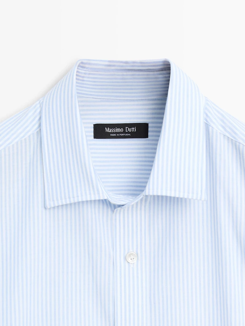 Chemise regular fit à rayures 100 % coton