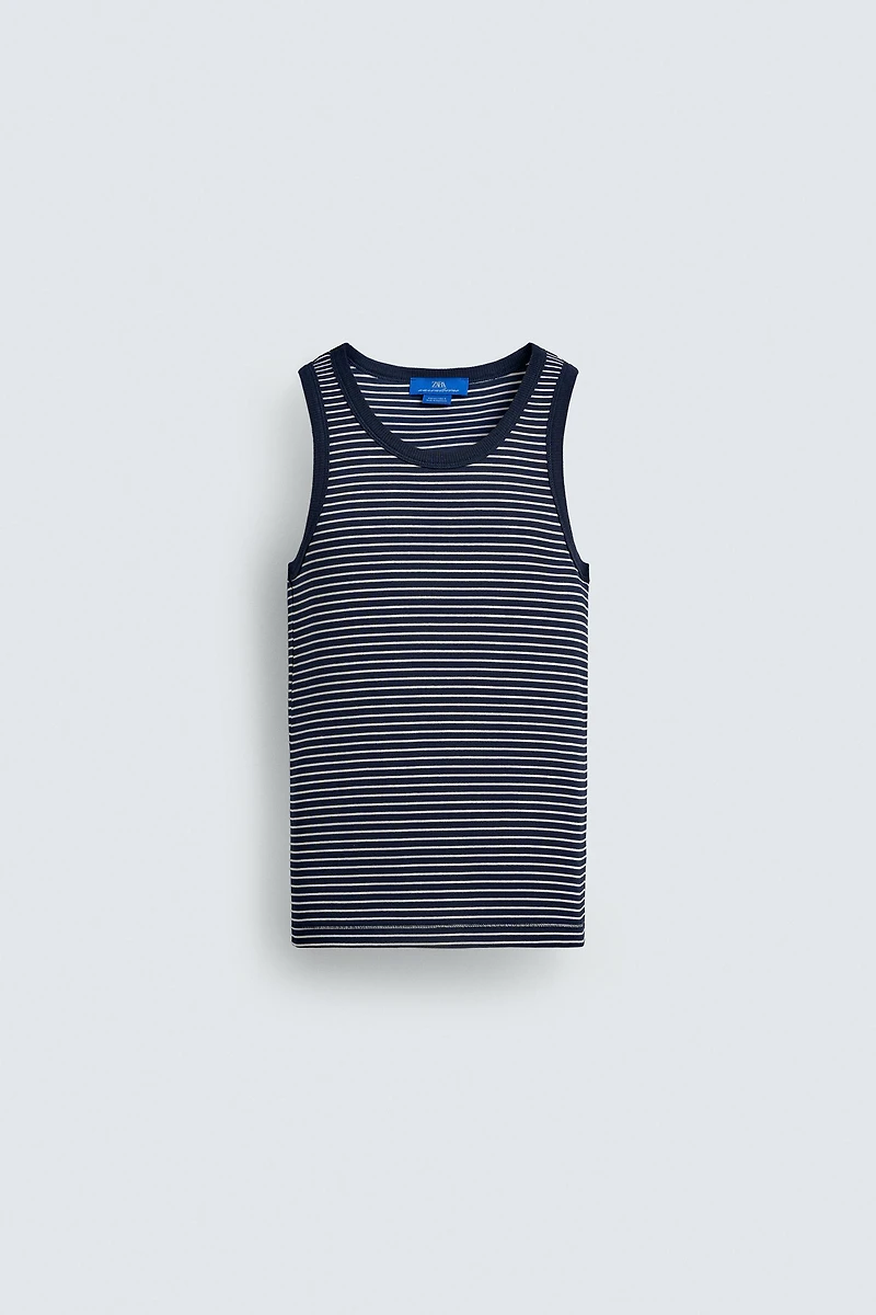 STRIPED JACQUARD TANK TOP X AARON LEVINE