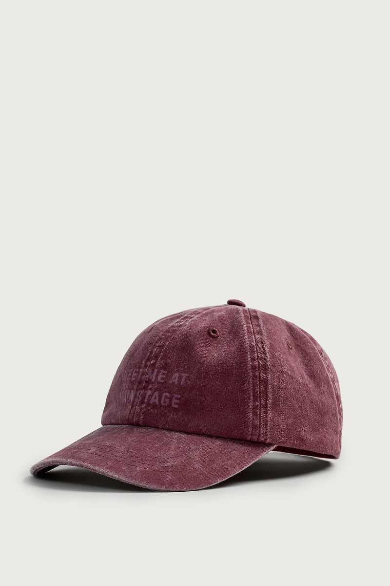 WASHED TEXT PRINT CAP