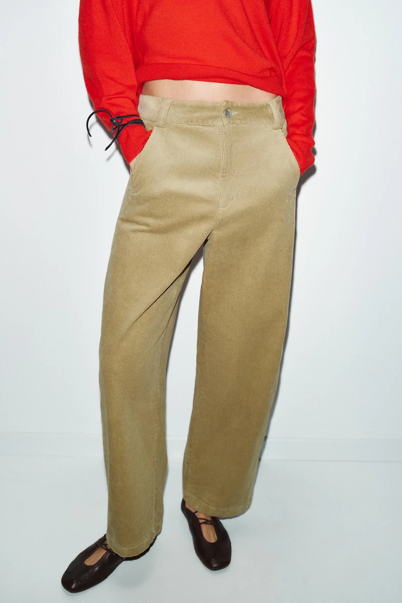 CORDUROY BARREL PANTS