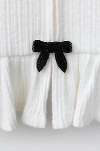 RIBBED SOFT TOUCH SHIRT WITH BOWS