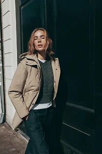 VESTE MATELASSÉE À CAPUCHE DÉPERLANTE