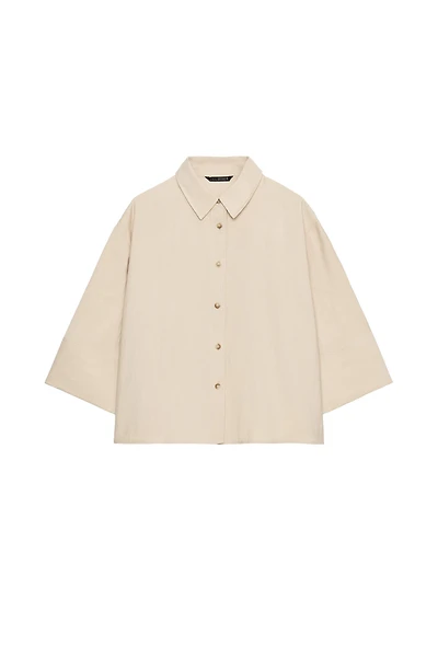 CROPPED WIDE SLEEVE SHIRT