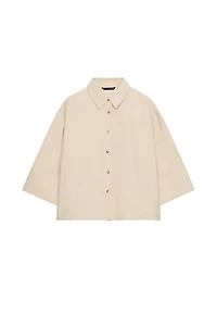 CROPPED WIDE SLEEVE SHIRT
